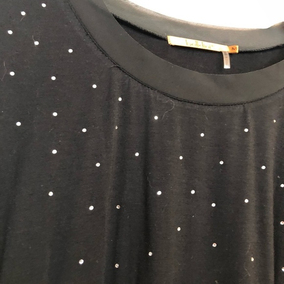 Belldini Black Shirt Oversized Sheer Edging Sz M - Picture 4 of 8